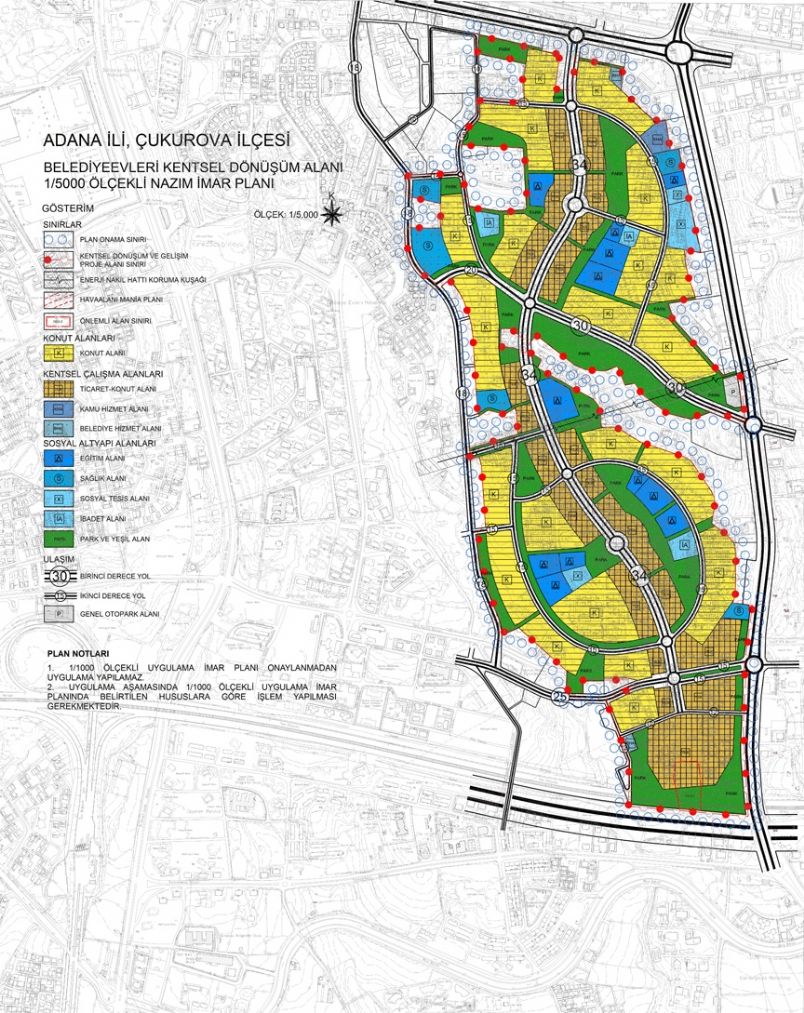 Adana İli, Çukurova İlçesi Belediyeevleri Kentsel Dönüşüm Alanı Nazım ve Uygulama İmar Planı